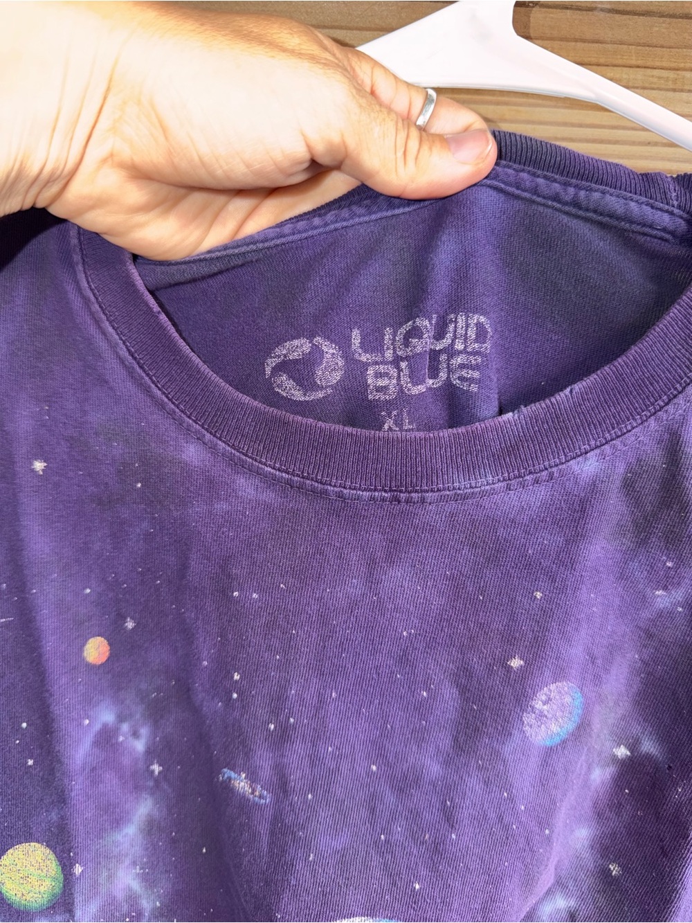 Vintage liquid blue Purple Tie-Dye Space Graphic Tee - Picture 2 of 3